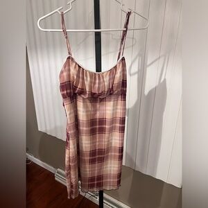 Girls Faded Rose Plaid Mini Dress Size XL